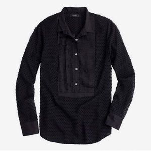 J. Crew Swiss Dot Tuxedo Textured Popover Shirt